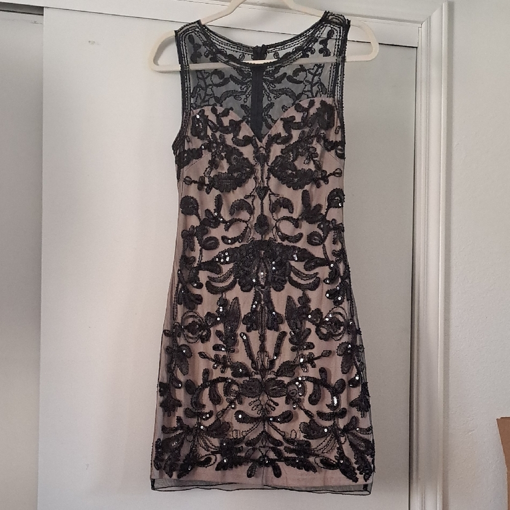 LULUS Elegant Black Embroidered Dress.Size S/4  Perfect Condition.